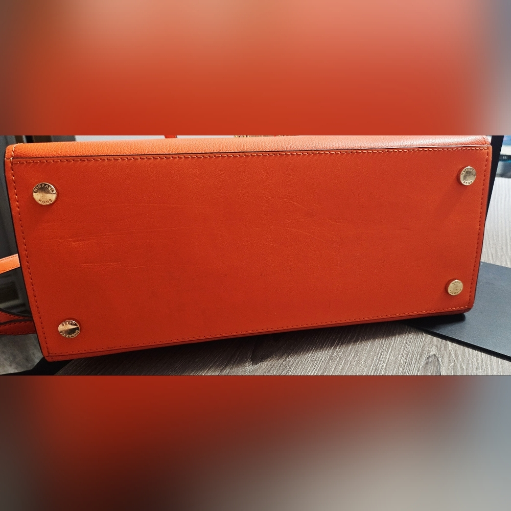 NWOT Authentic Michael Kors Hamilton Medium Satchel in Poppy Orange - Picture 11 of 15